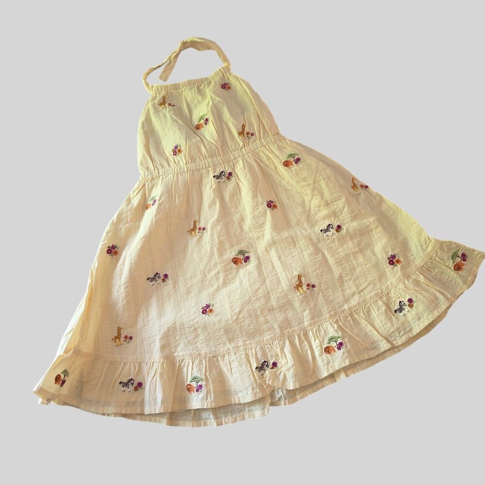 Gymboree SAVANNA SUNSET Halter Dress Size 4T Yellow Embroidered Lined New 2007